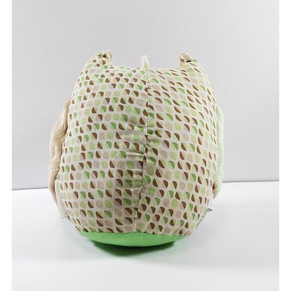 Pottery Barn Skip Hop Owl Rattle Toy Plush  Soft Toy Stuffed Green Tan 8" - Picture 4 of 5